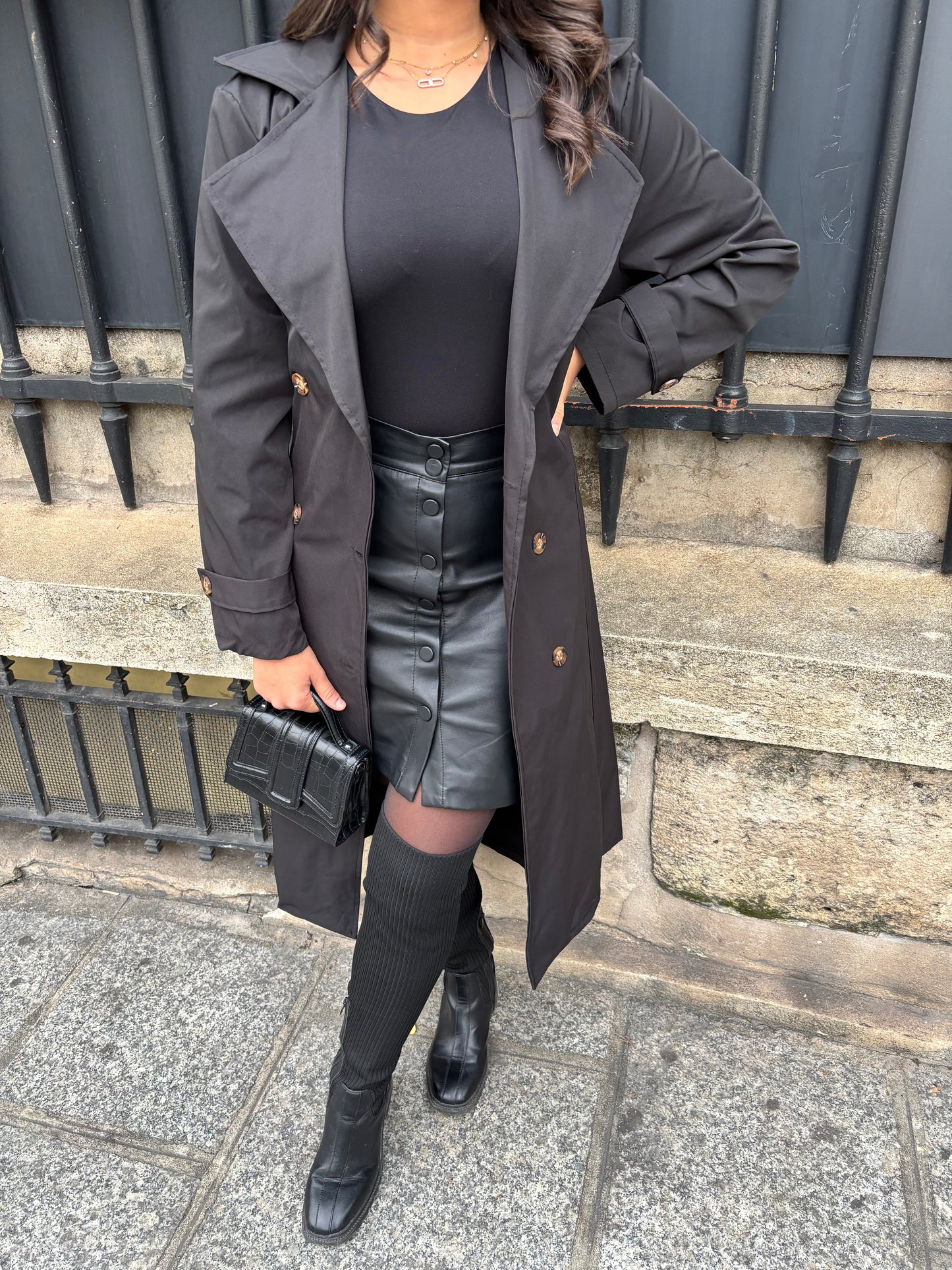 Black CLOE Trench Coat