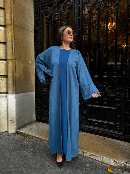 Abaya bleu jean